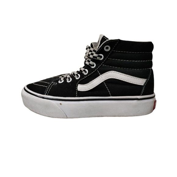 Vans Other - VANS Sk8Hi Black and Whit Checks Laces Platform Kids  2.5